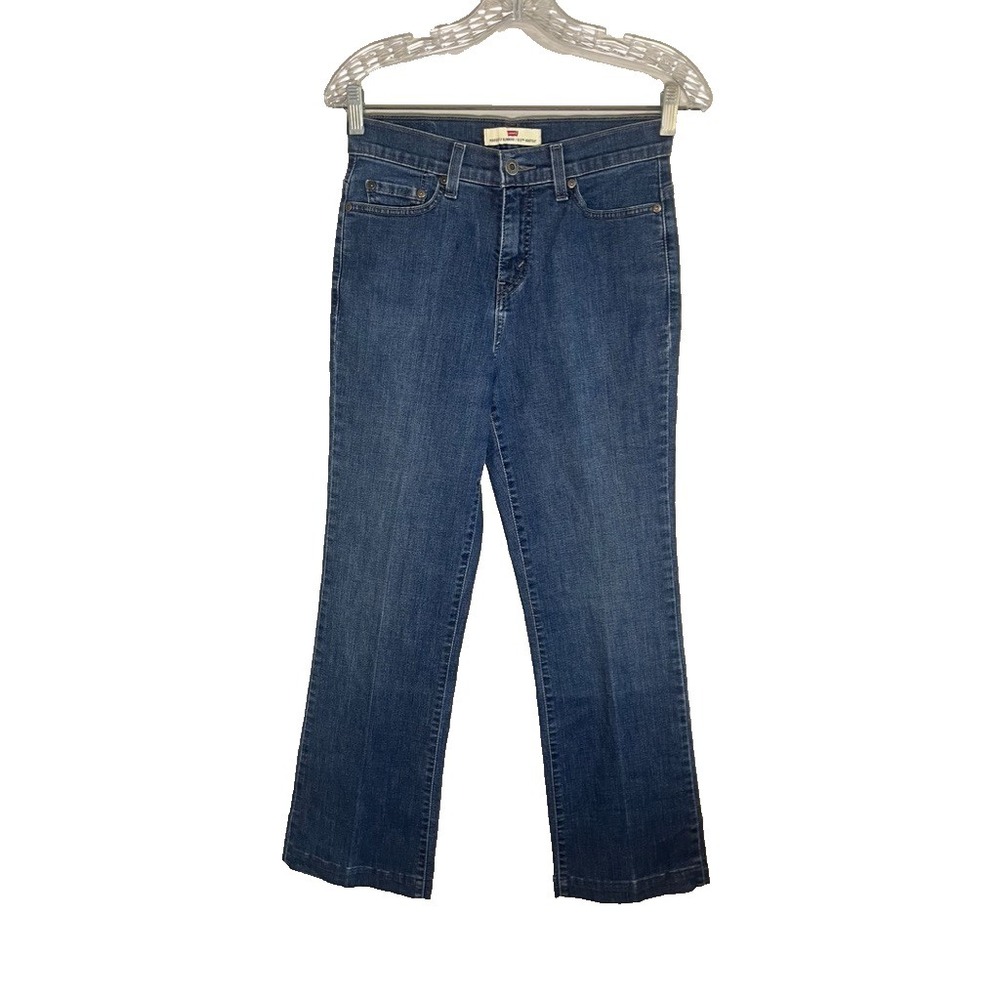 Levi's Denim Slimming Bootcut Jeans 6M Straight‎ Dark Wash Western Country Chic